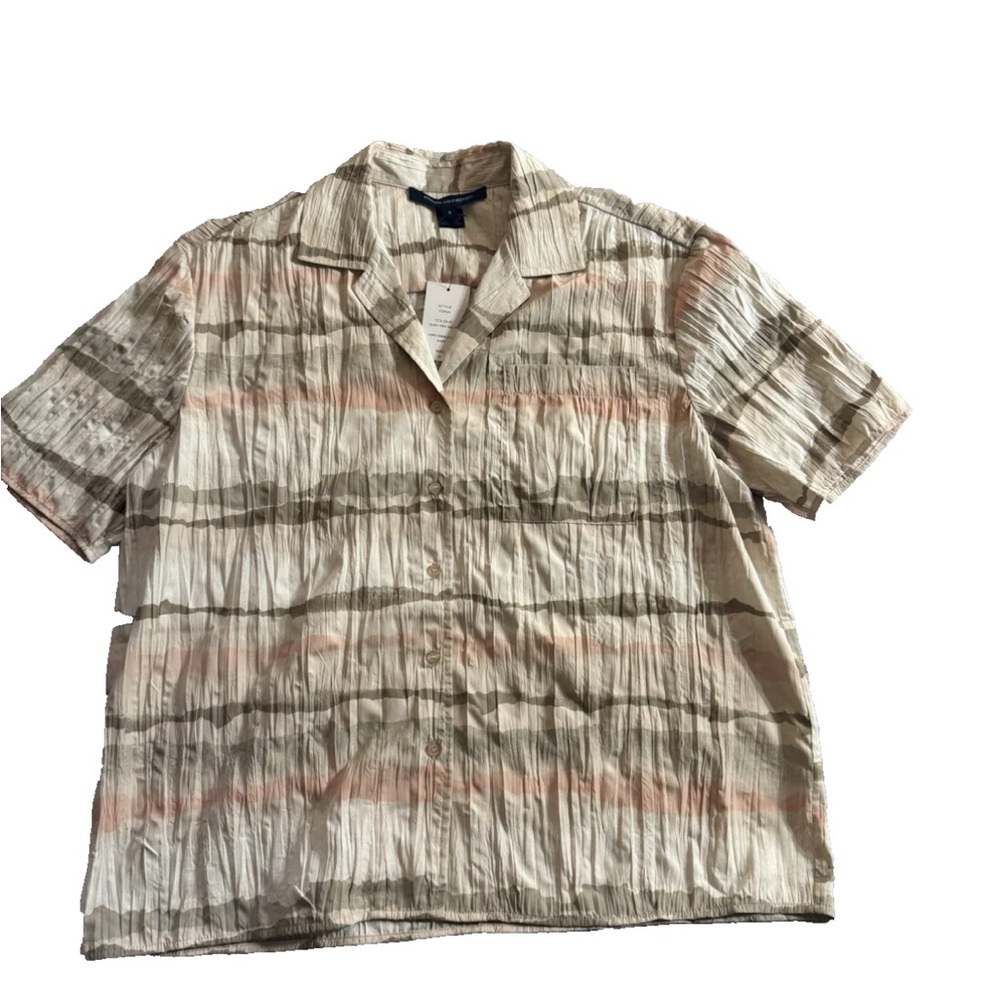 French Connection Hope Crinkle Blouse Top Women’s Size S NWT - Picture 3 of 8
